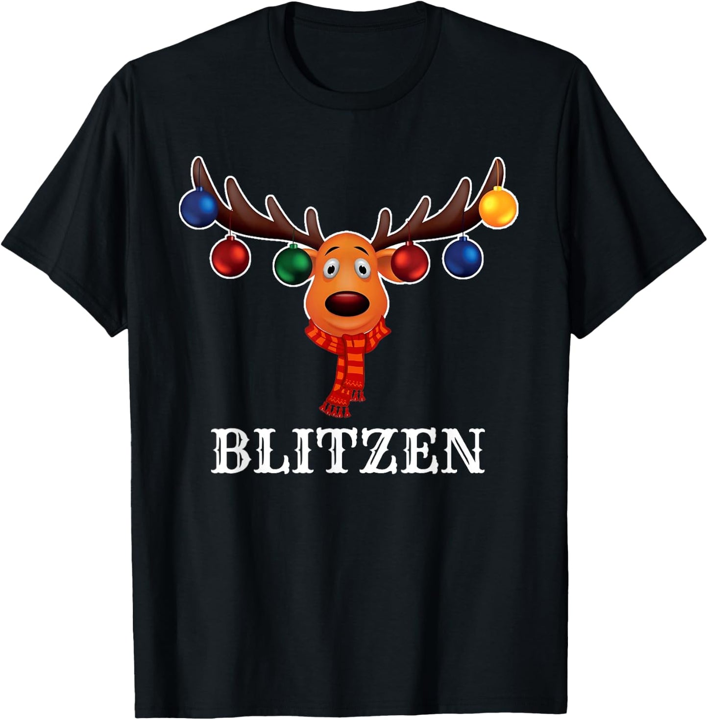 Santa Reindeer Blitzen Xmas Group Costume T-Shirt - T-Shirt | Black