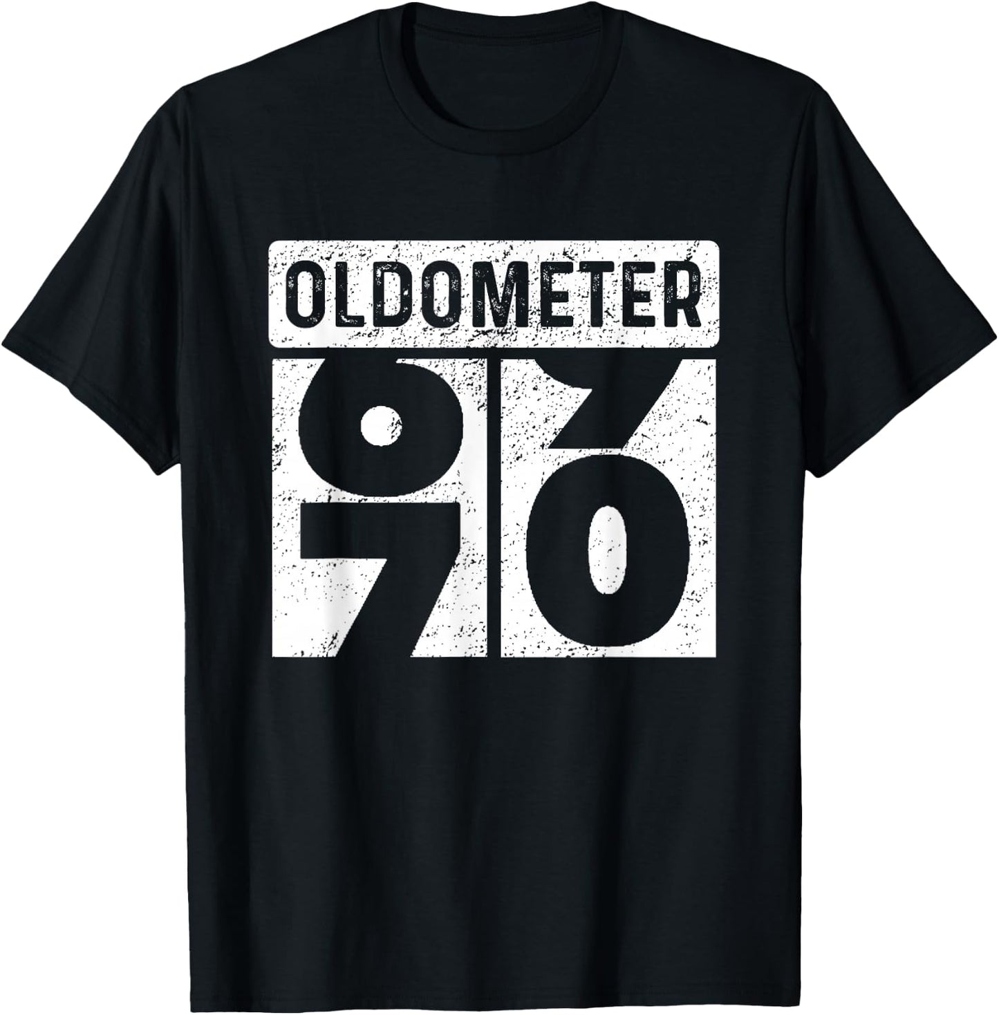 Oldometer Odometer Funny 70th Birthday Gift 70 yrs Old Joke T-Shirt - T-Shirt | Black
