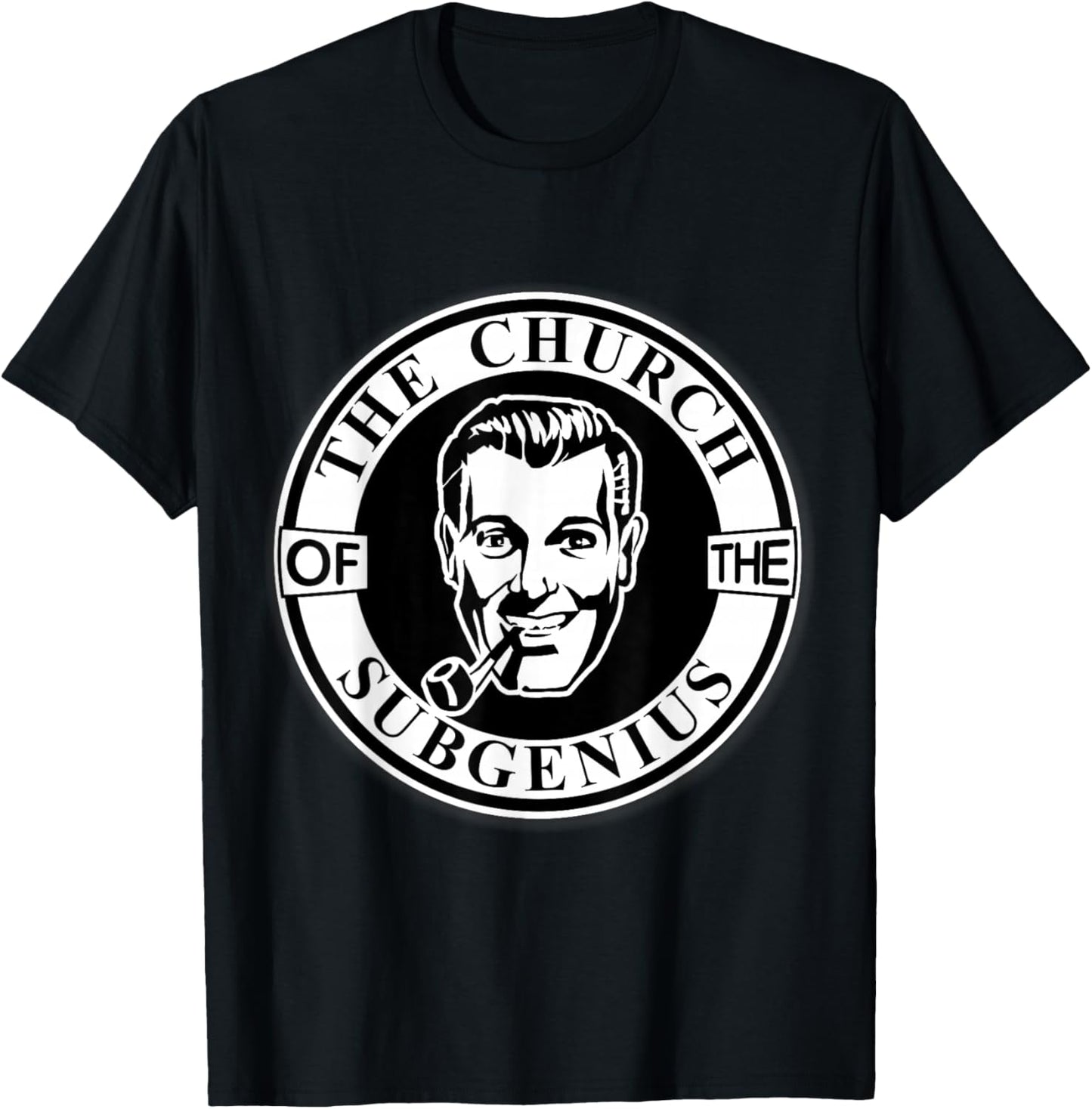 Apedes -Adults Black Classic Fit Short Sleeve Collarless - Church of the SubGenius - Religion Parody Prophet Church - Small T-Shirt - T-Shirt | Black