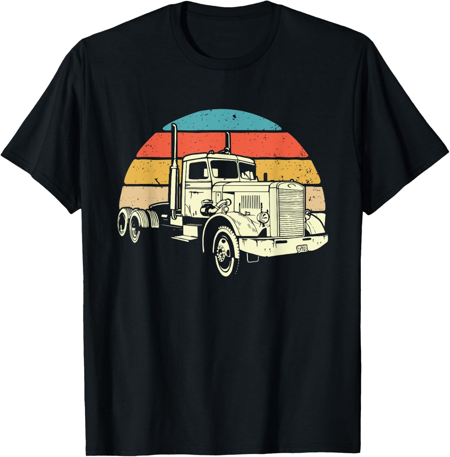 Retro Trucker - Big Rig Hauler Truck Driver Trucking T-Shirt - T-Shirt | Black