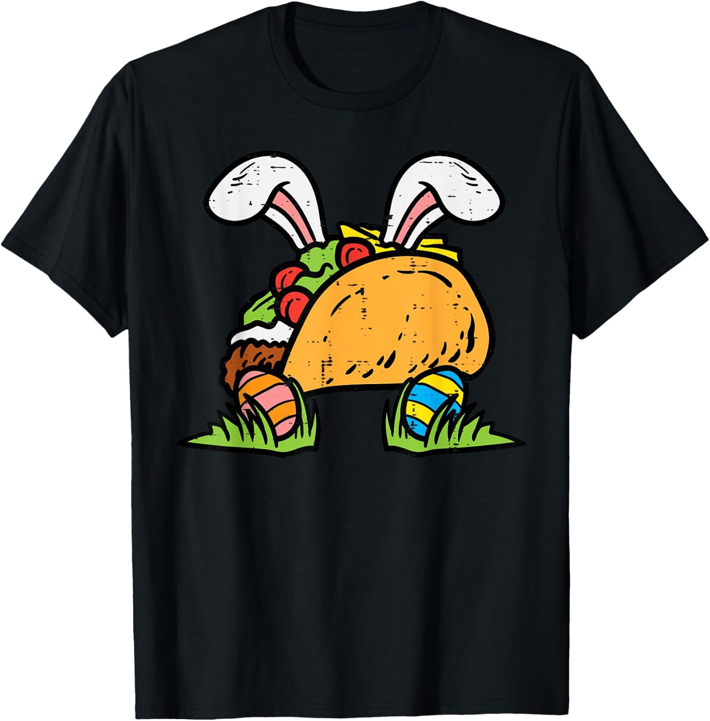 Easter Taco Bunny Funny Mexican Food Foodie Men Women Kids T-Shirt - T-Shirt | Black