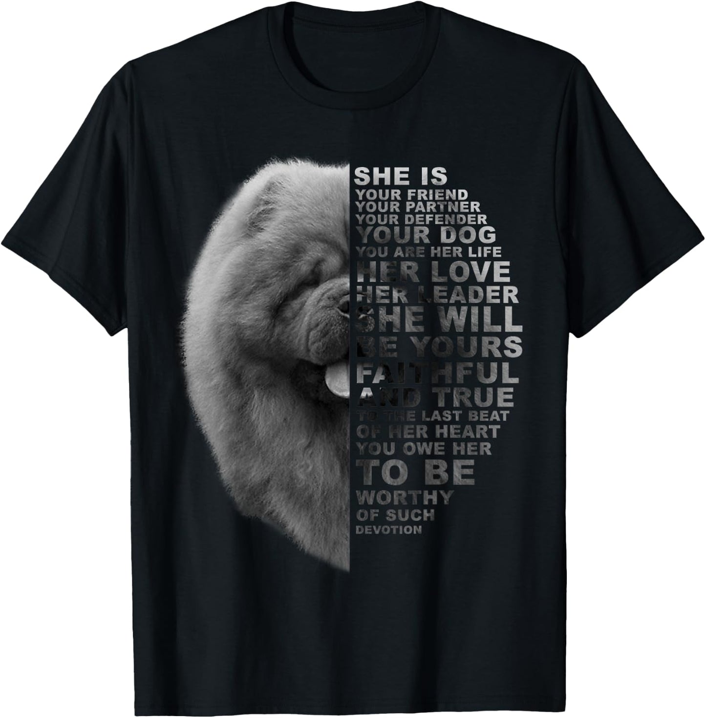 She Is Your Friend Your Partner Your Dog Chow Chow Dog Lover Women Kids T-Shirt - T-Shirt | Black