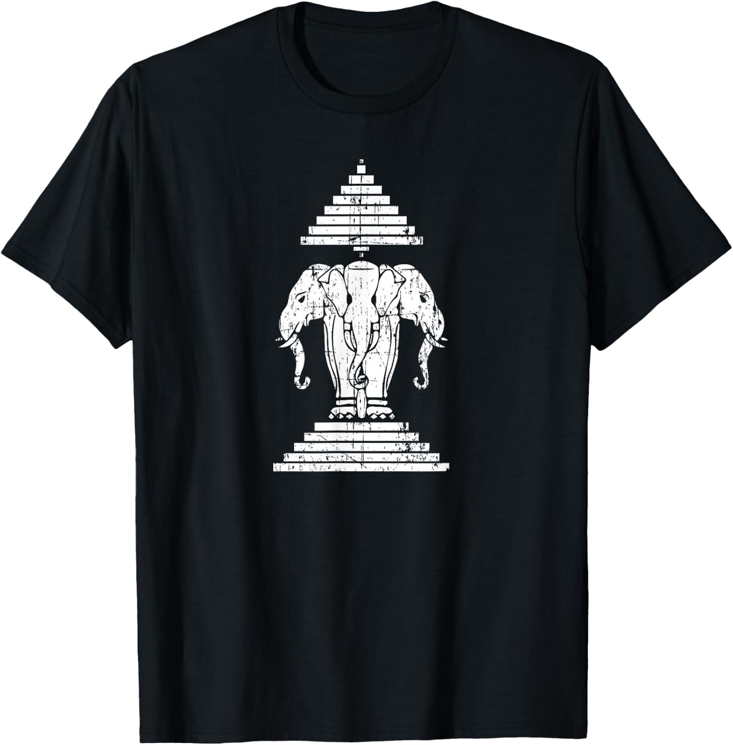 Laos 3 Headed Elephant Erawan Airavata | Laotian | Sabaidee T-Shirt - T-Shirt | Black