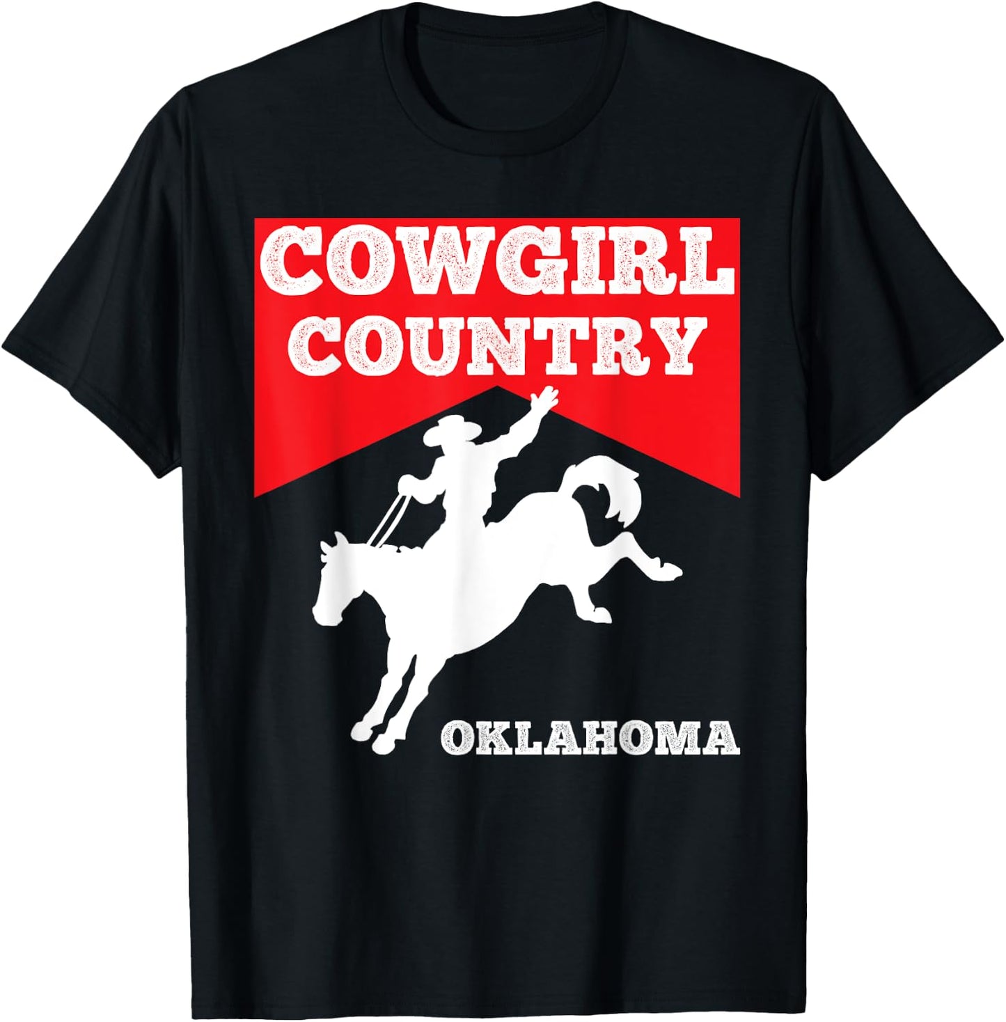 Oklahoma Cowgirl Country Horse Riding Rodeo Apparel T-Shirt - T-Shirt | Black