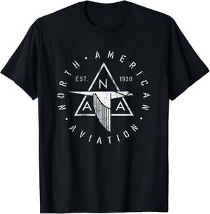North American Aviation Logo | Vintage NAA T-Shirt - T-Shirt | Black