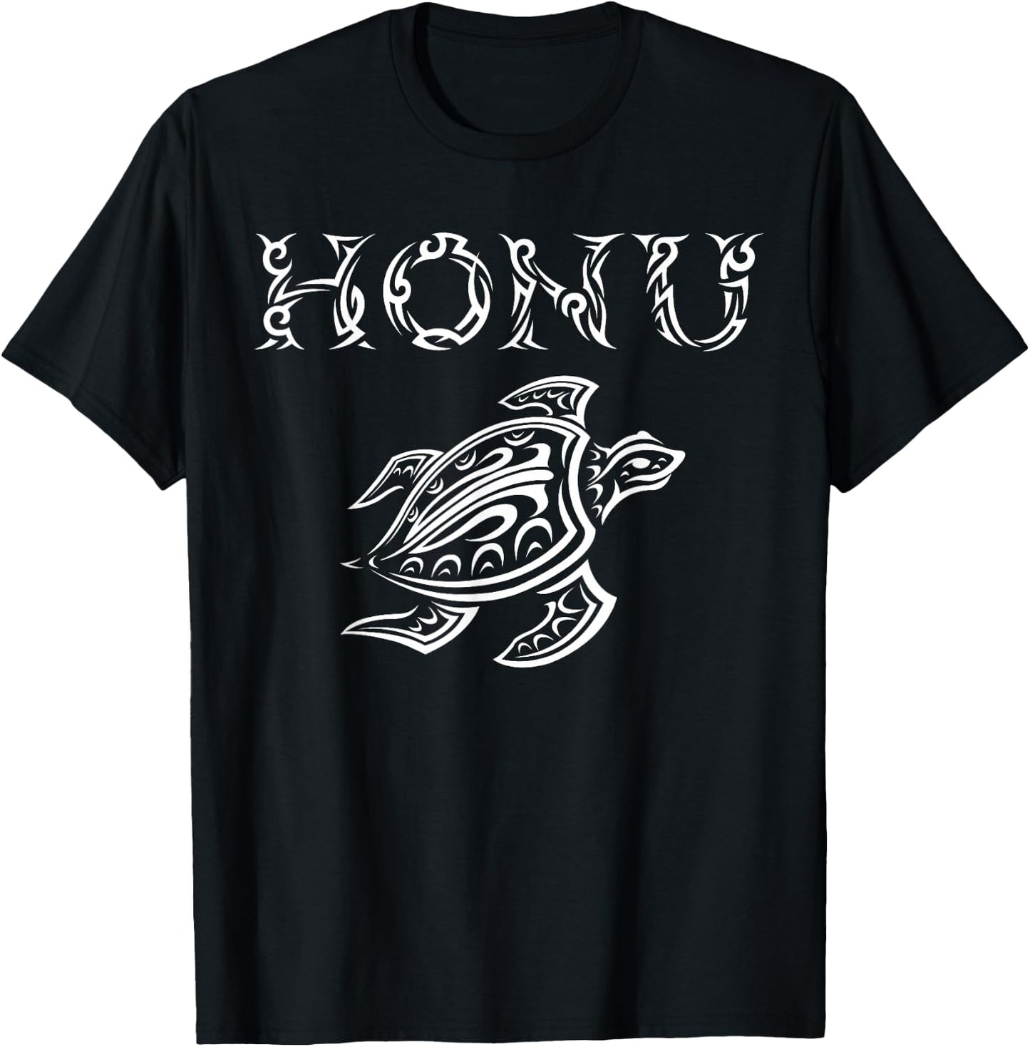 Honu Polynesian Tribal Style Sea Turtle T-Shirt - T-Shirt | Black