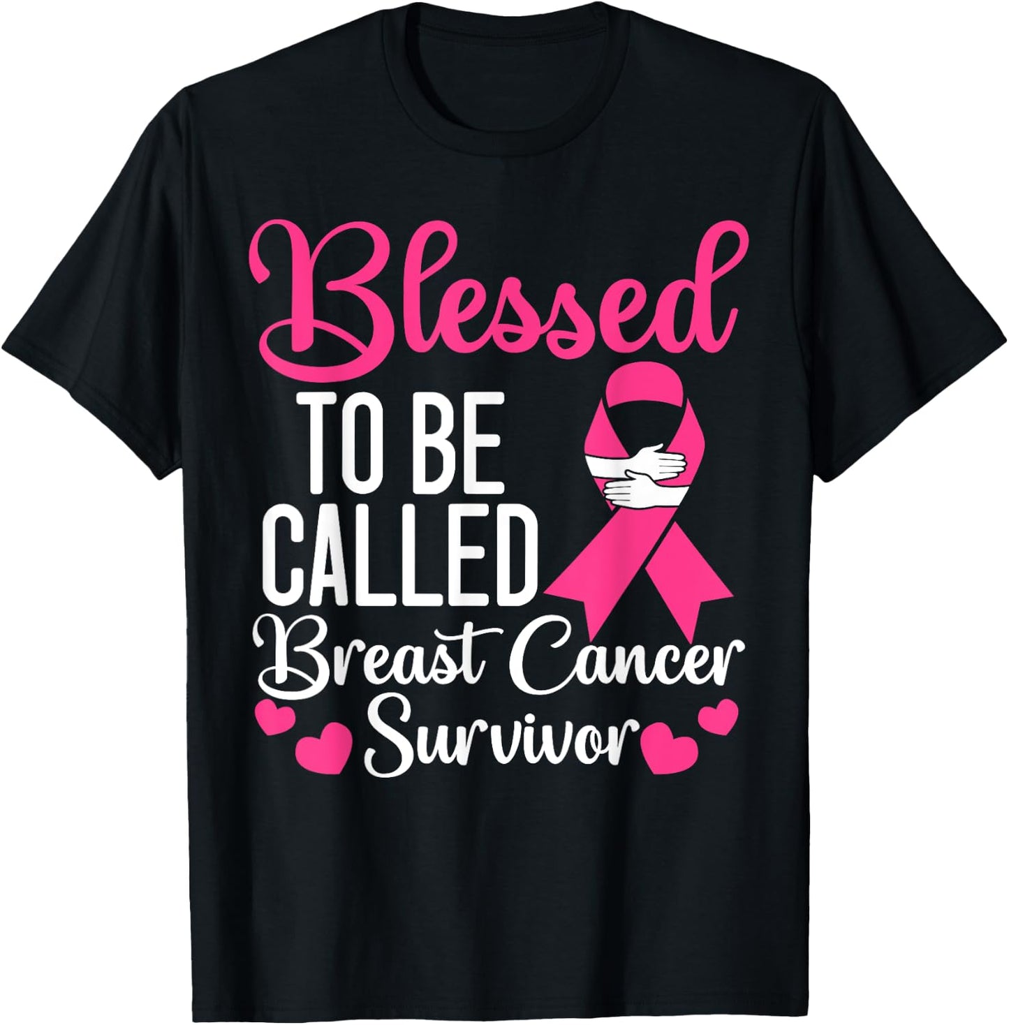 Blessed To Be Called Breast Cancer Survivor Chemotherapy T-Shirt - T-Shirt | Black