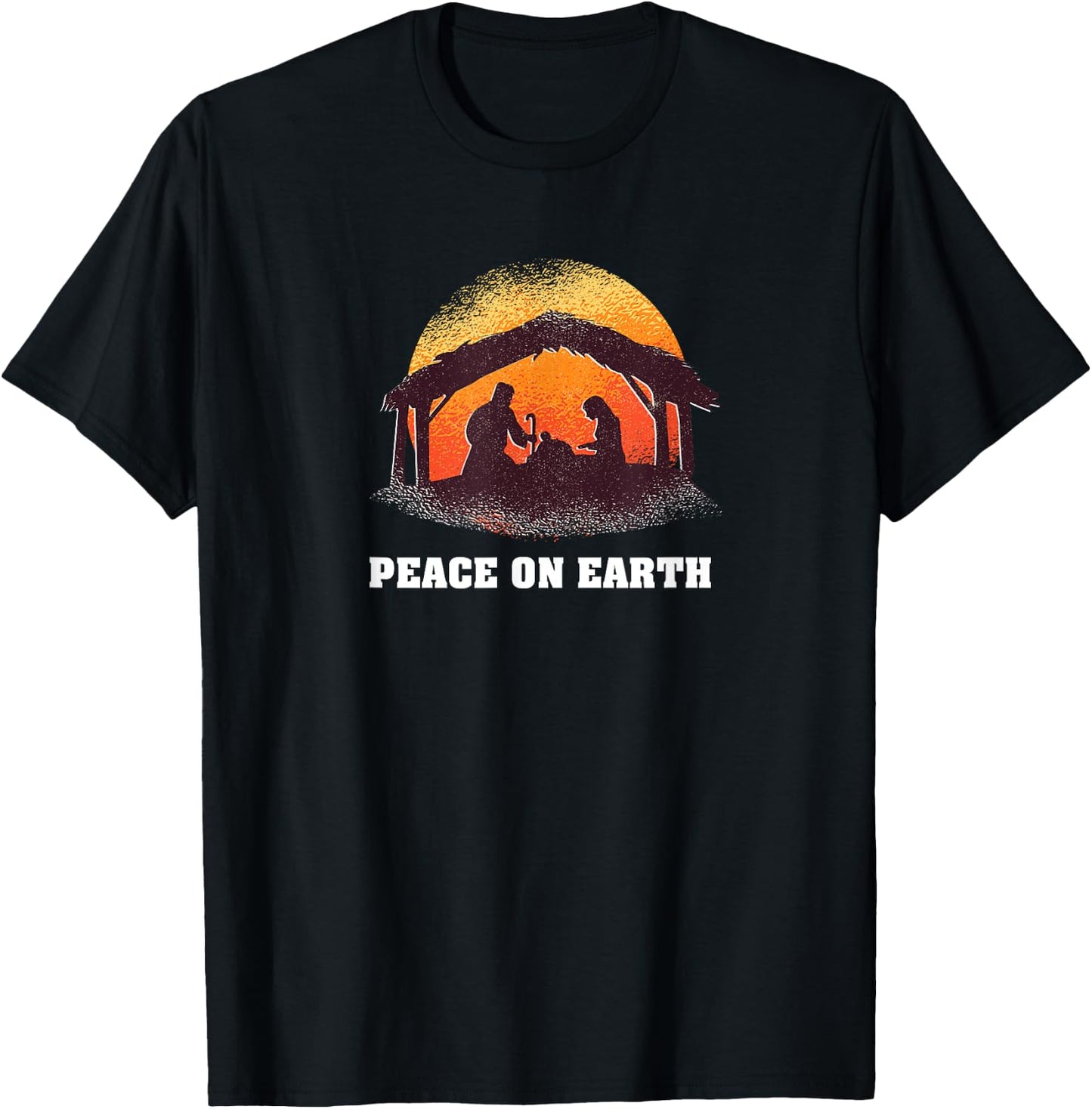 Peace On Earth - Christmas Advent Nativity Scene North Star T-Shirt - T-Shirt | Black