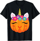 Cute Unicorn Girls Halloween Pumpkin Patch Costume Women T-Shirt - T-Shirt | Black