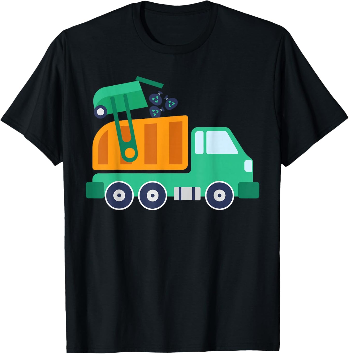 Garbage Truck Waste Recycle Trash Collector Earth Day T-Shirt - T-Shirt | Black