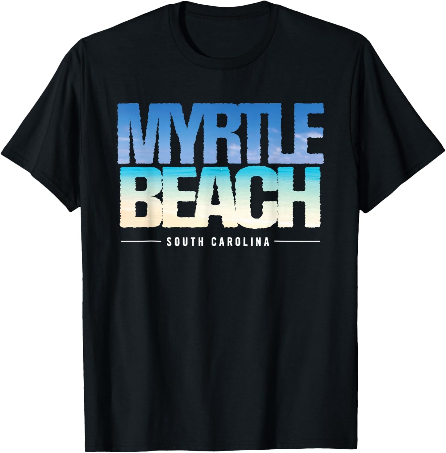 Vintage Tropical Beach Myrtle Beach South Carolina Souvenir T-Shirt - T-Shirt | Black