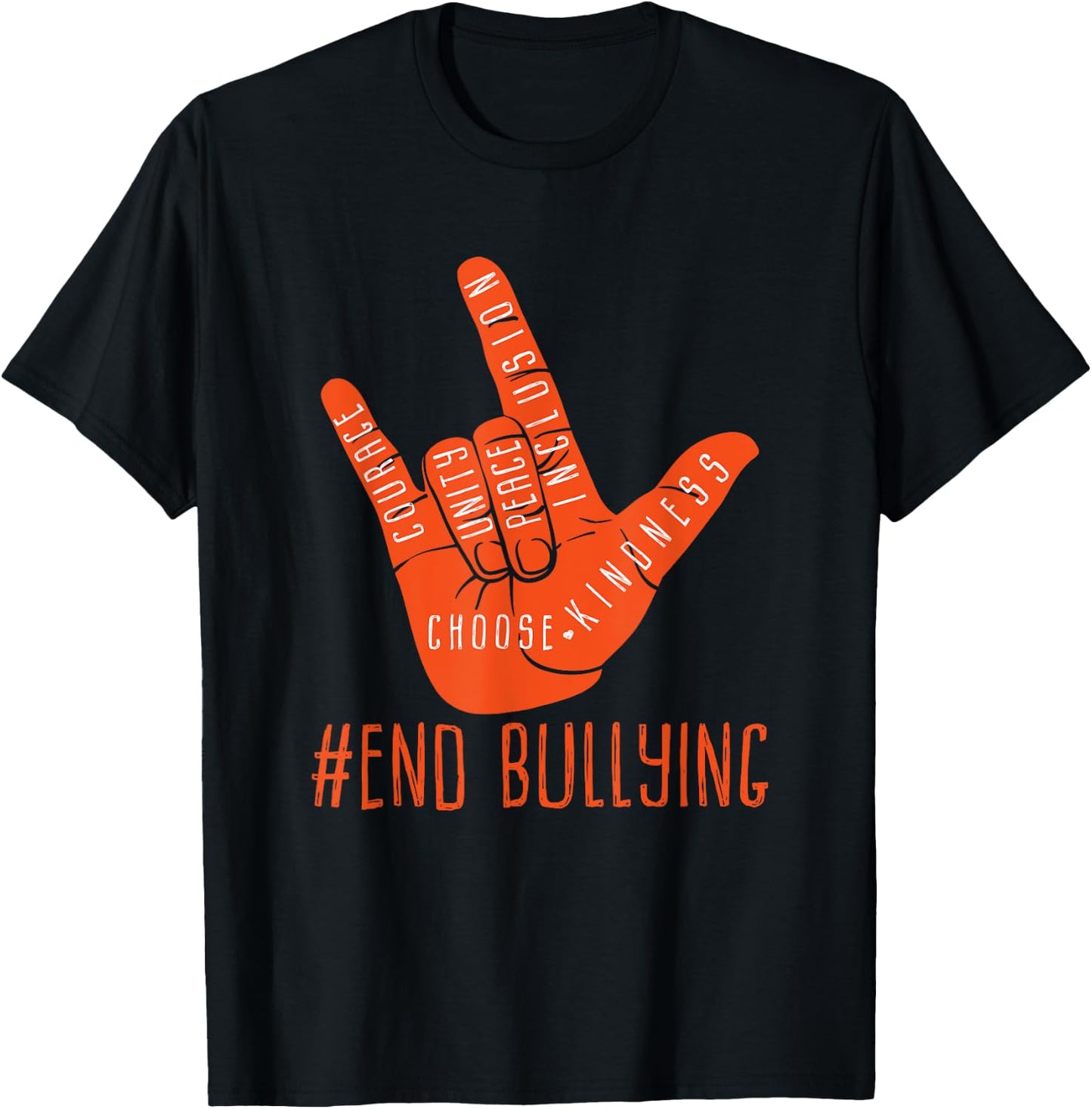 Unity Day Orange Kids 2022 Anti Bullying Love Sign Women T-Shirt - T-Shirt | Black