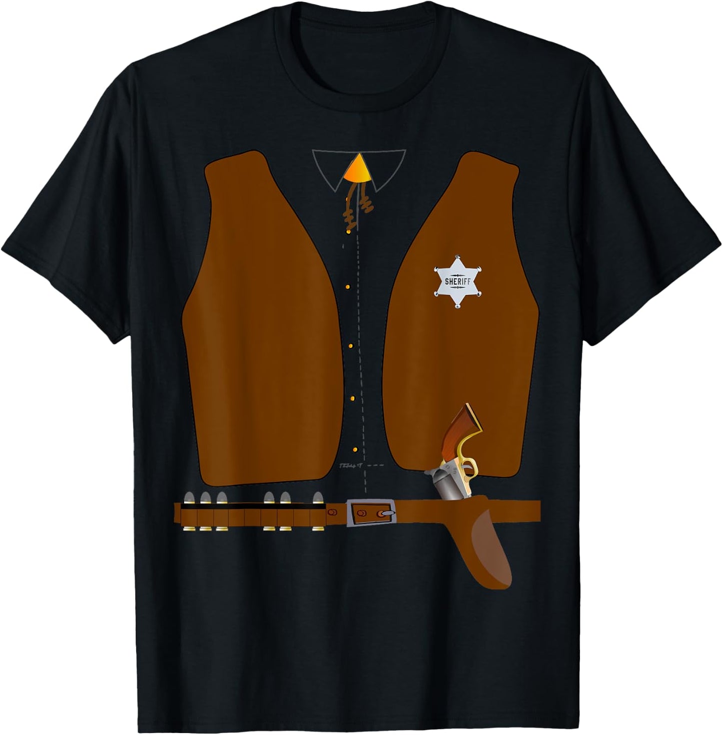 Old Style Western Sheriff and Deputy S. Halloween Costume T-Shirt - T-Shirt | Black