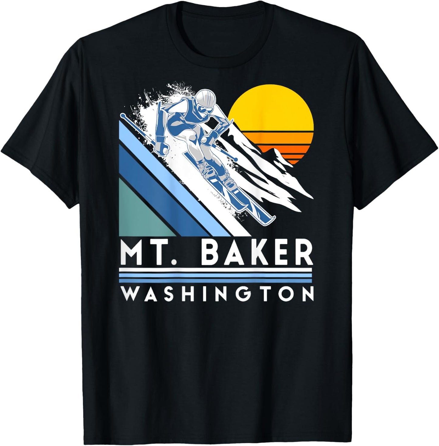 Mt. Baker Washington Retro Ski T-Shirt - T-Shirt | Black