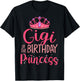 Gigi of The Birthday Princess Crown Matching Family B-Day T-Shirt - T-Shirt | Black