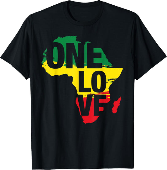 One Love Jamaican Rasta Reggae Men T-Shirt - T-Shirt | Black