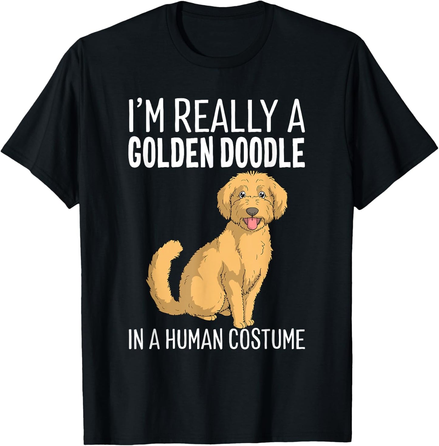 This Is My Human Costume I'm A Goldendoodle Dog Halloween T-Shirt - T-Shirt | Black
