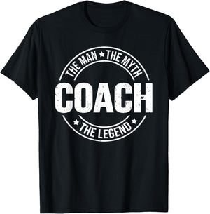 Coach The Man The Myth The Legend Coaches Vintage T-Shirt - T-Shirt | Black