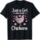 Funny Girl Chicken Design For Kids Women Mom Chicken Lover T-Shirt - T-Shirt | Black