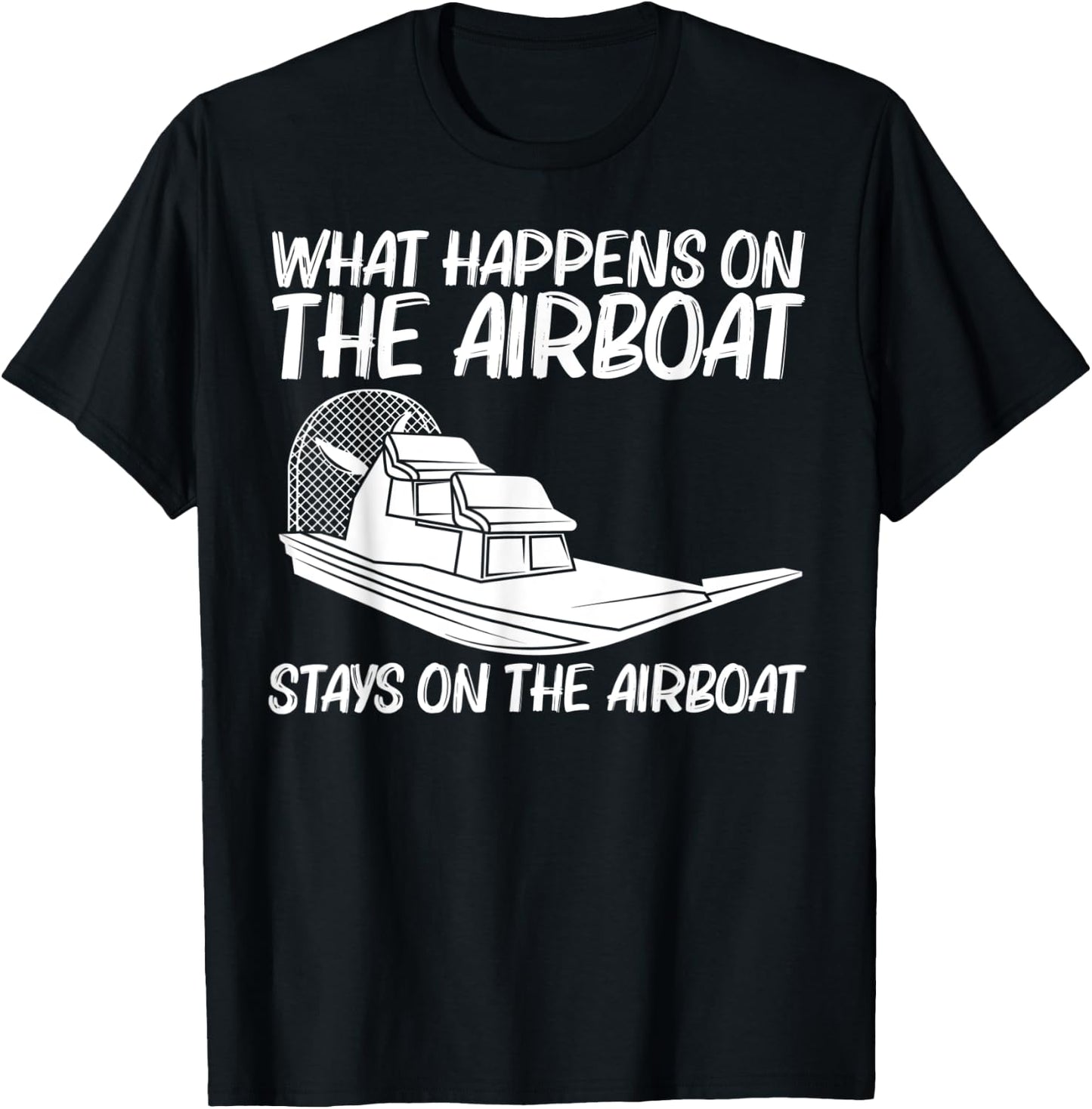 Cool Airboat Gift Women Airboat Racing Aircraft Boat T-Shirt - T-Shirt | Black