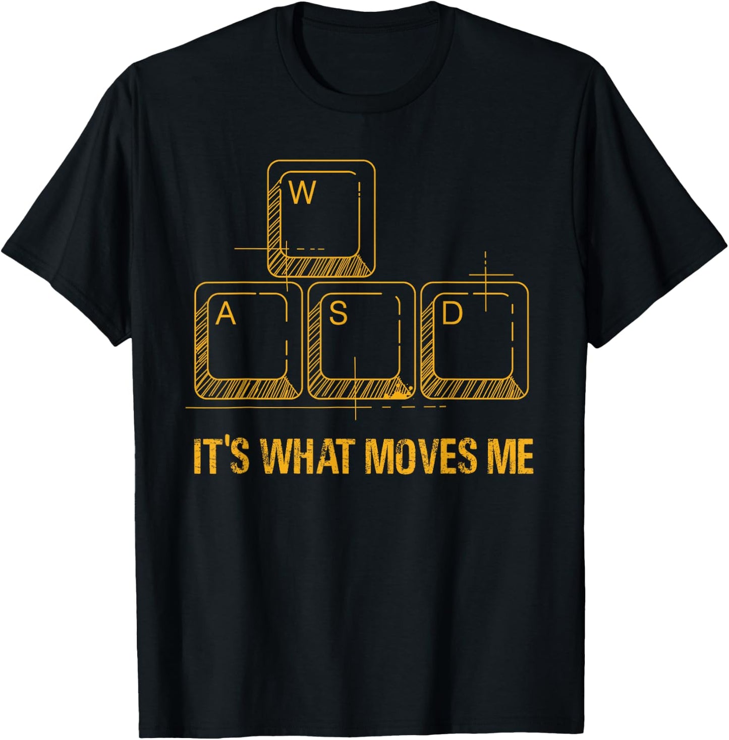 PC Gamer Merch Men Women Merchandise Retro Gift Funny WASD Its What Moves Me Video Games Gamer PC Gaming -Youth T-Shirt - T-Shirt | Black