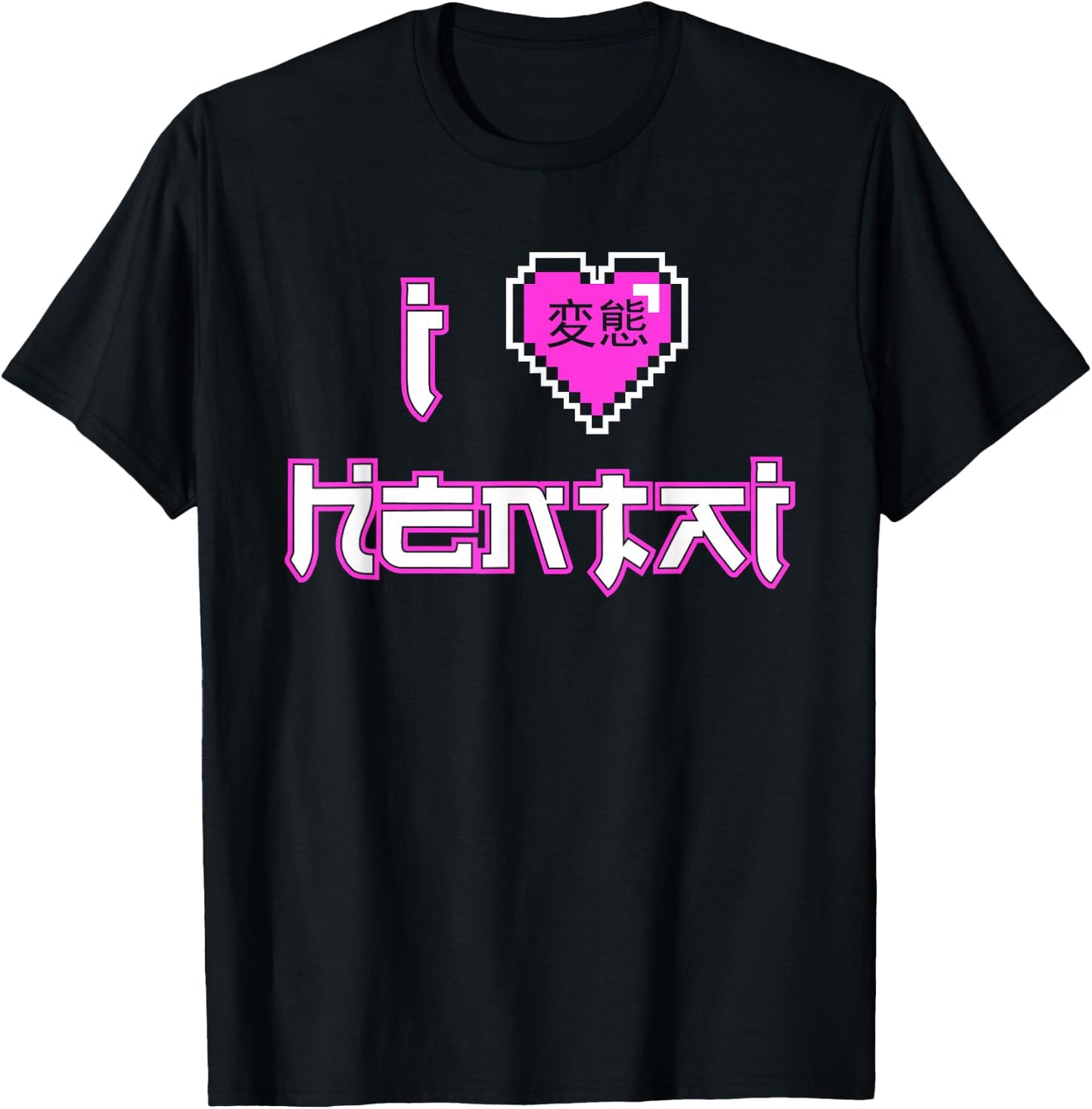 Funny Hentai Anime - Retro I Heart Hentai T-Shirt - T-Shirt | Black