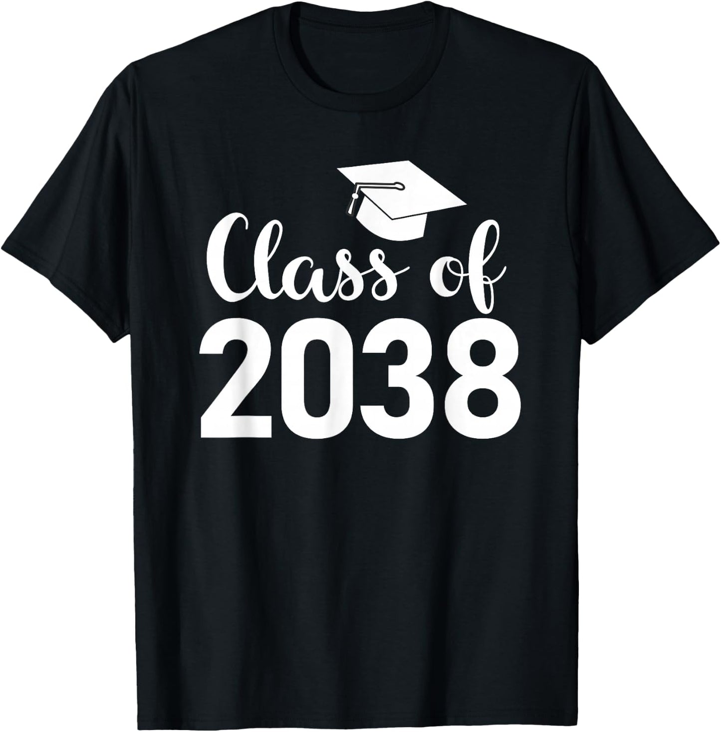 Class of 2038 Grow With Me - Handprints Go on the Back T-Shirt - T-Shirt | Black