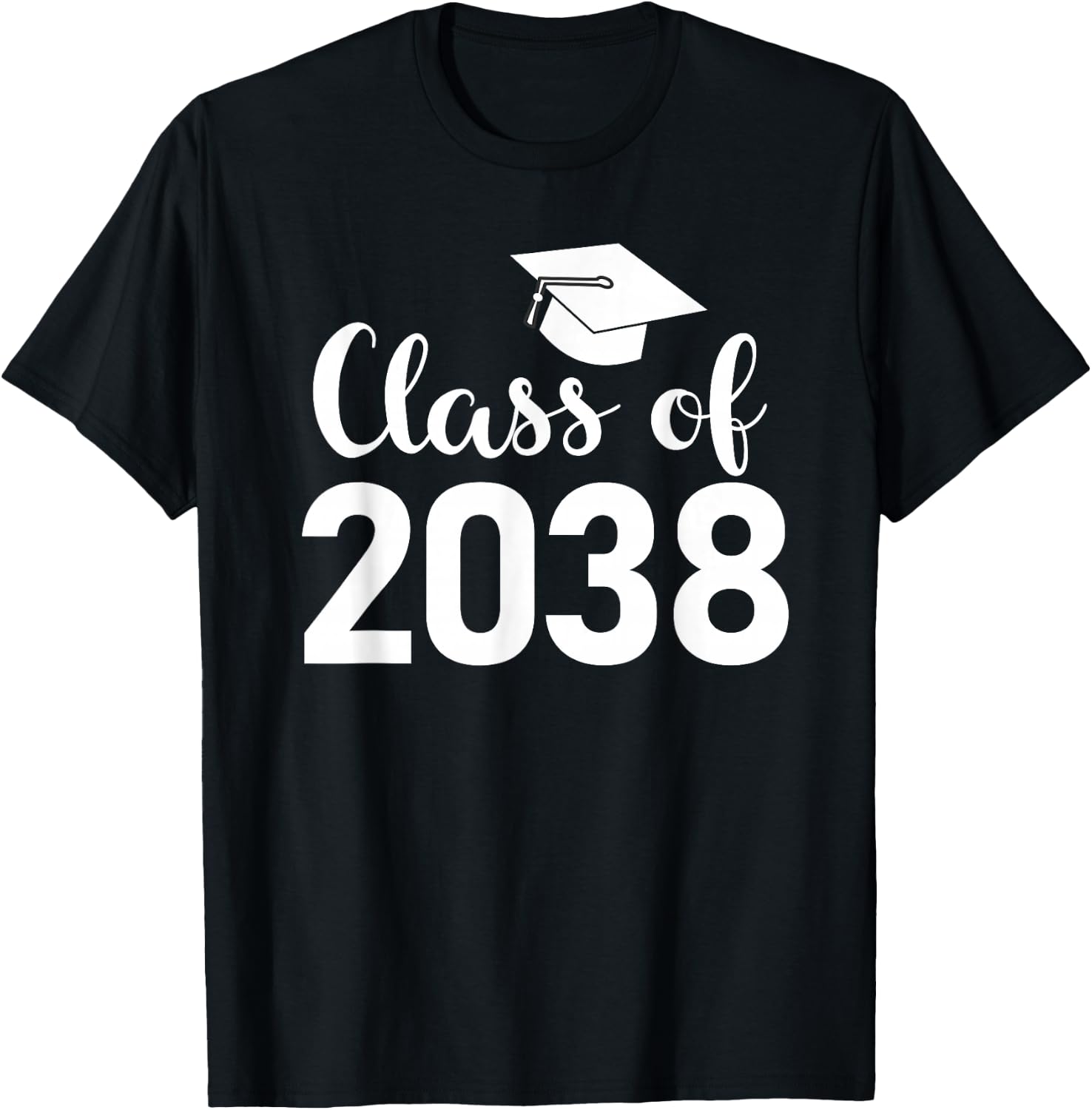 Class of 2038 Grow With Me - Handprints Go on the Back T-Shirt - T-Shirt | Black