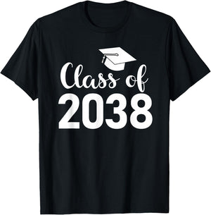 Class of 2038 Grow With Me - Handprints Go on the Back T-Shirt - T-Shirt | Black