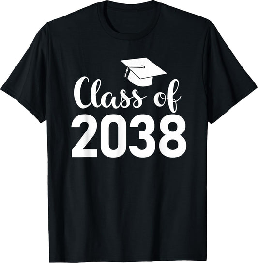 Class of 2038 Grow With Me - Handprints Go on the Back T-Shirt - T-Shirt | Black