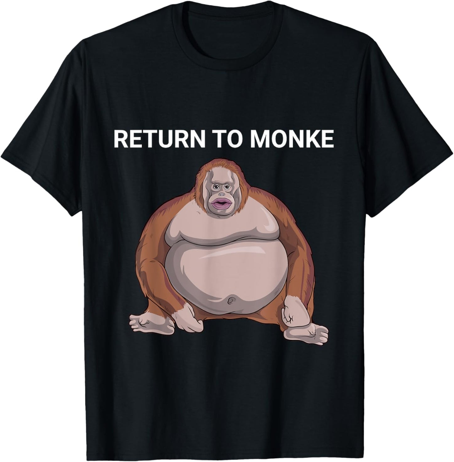 Reject Humanity Return To Monkey Uh Oh Stinky Funny Monke T-Shirt - T-Shirt | Black