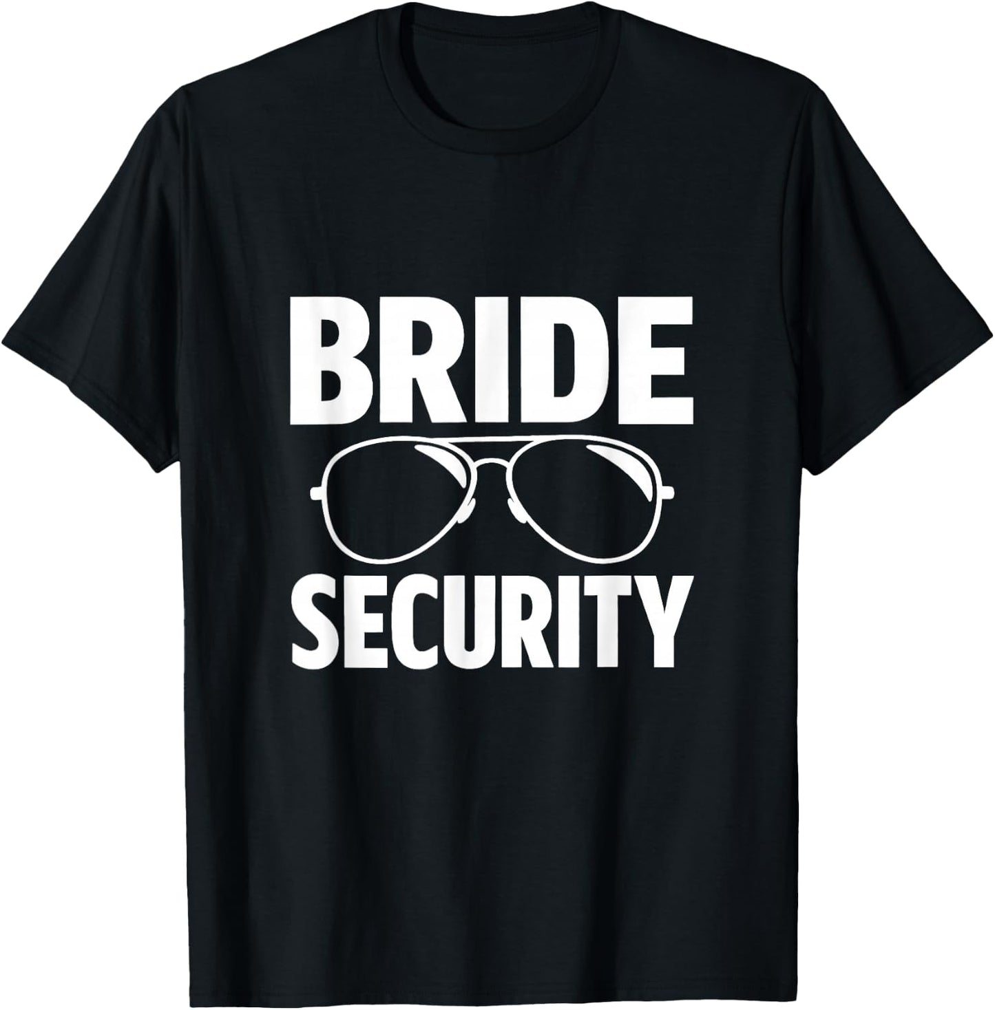 Bride Security Funny Bachelor Wedding Party Crew Minimalist T-Shirt - T-Shirt | Black