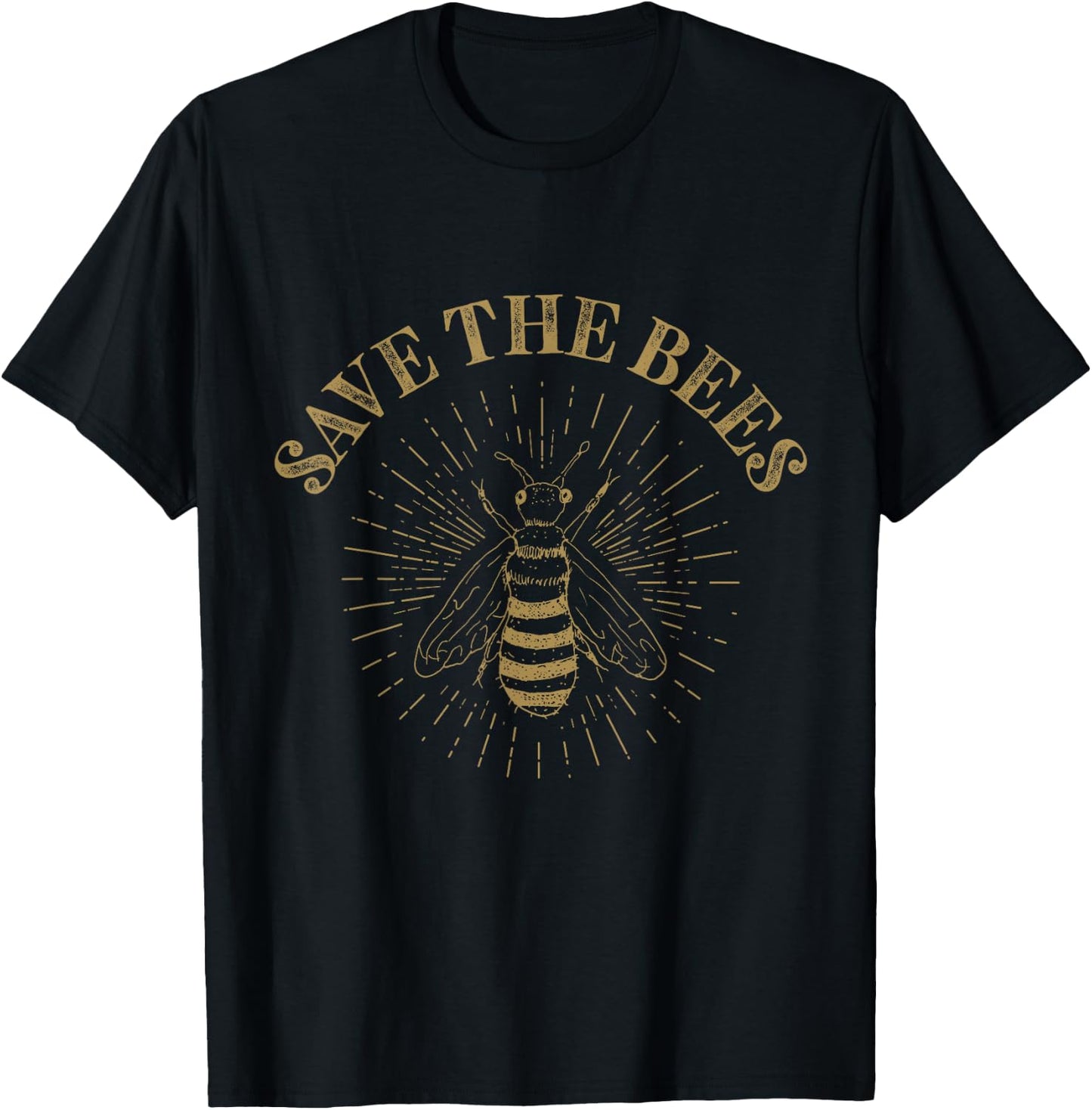 Retro Save The Bees Apiary Bee Beekeeper Earth Day T-Shirt - T-Shirt | Black