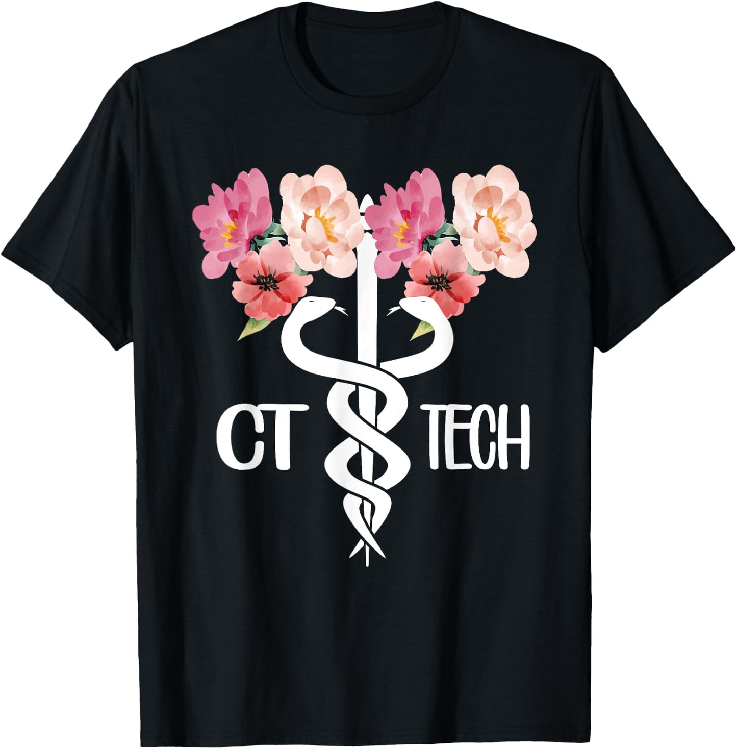 CT Tech Caduceus Computed Tomography Tech T-Shirt - T-Shirt | Black