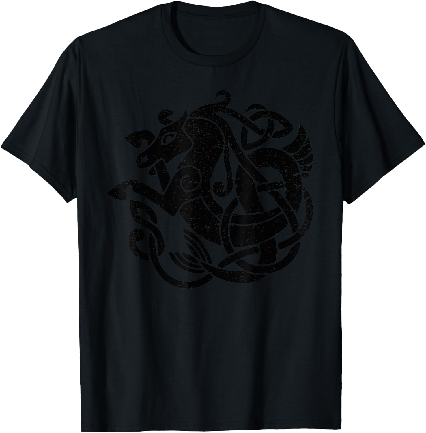 Celtic Knot Seahorse Mythical Kelpie Symbol T-Shirt - T-Shirt | Black