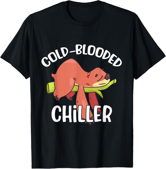 Cold Blooded Lazy Sloth Chiller T-Shirt - T-Shirt | Black