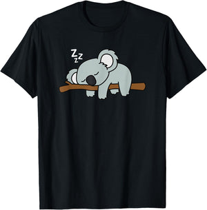 Adorable Australian Animal Tired Sleeping Cute Koala Bear T-Shirt - T-Shirt | Black