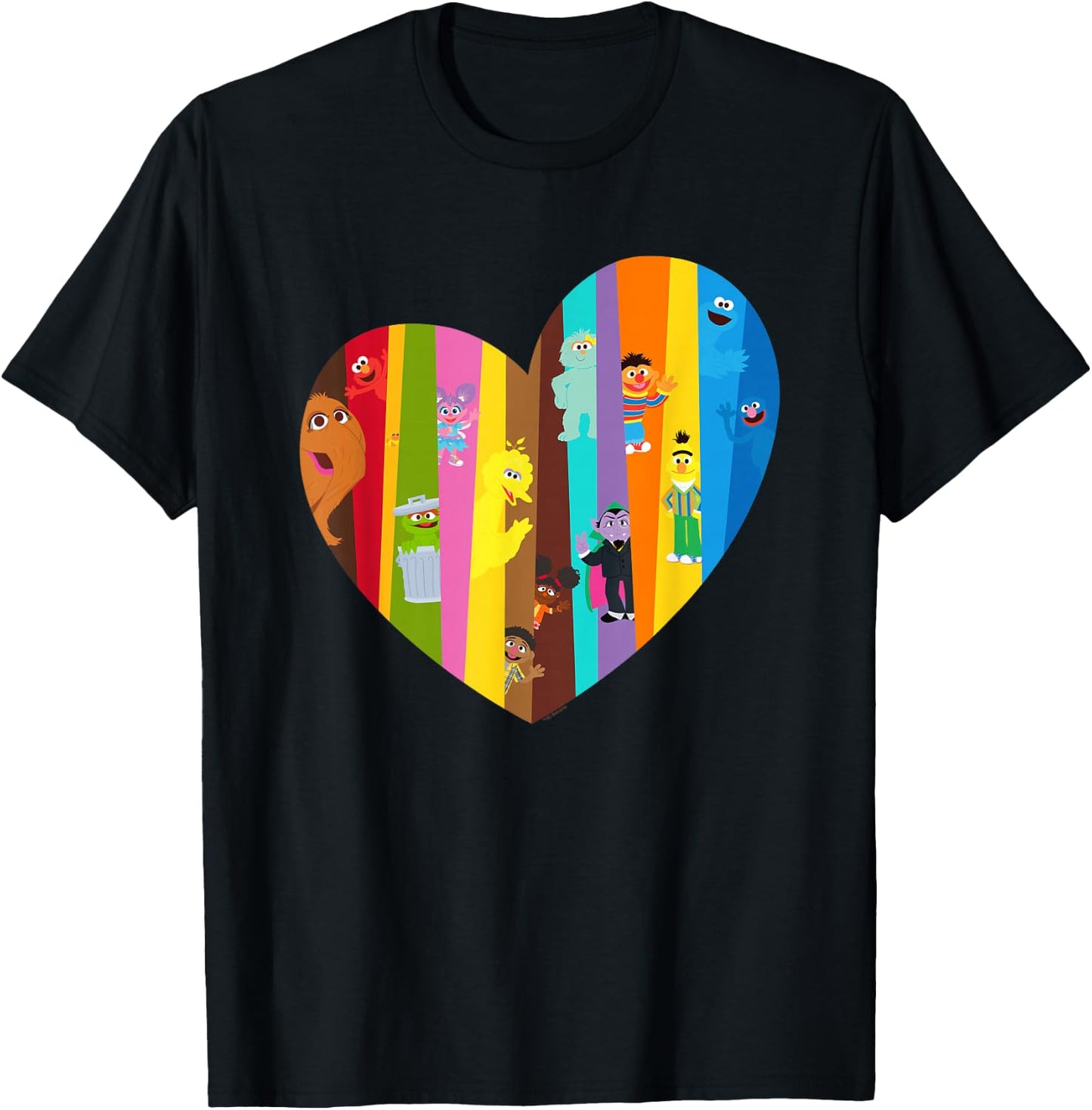 Sesame Street Heart of Many Colours with Gabrielle and Tamir T-Shirt - T-Shirt | Black