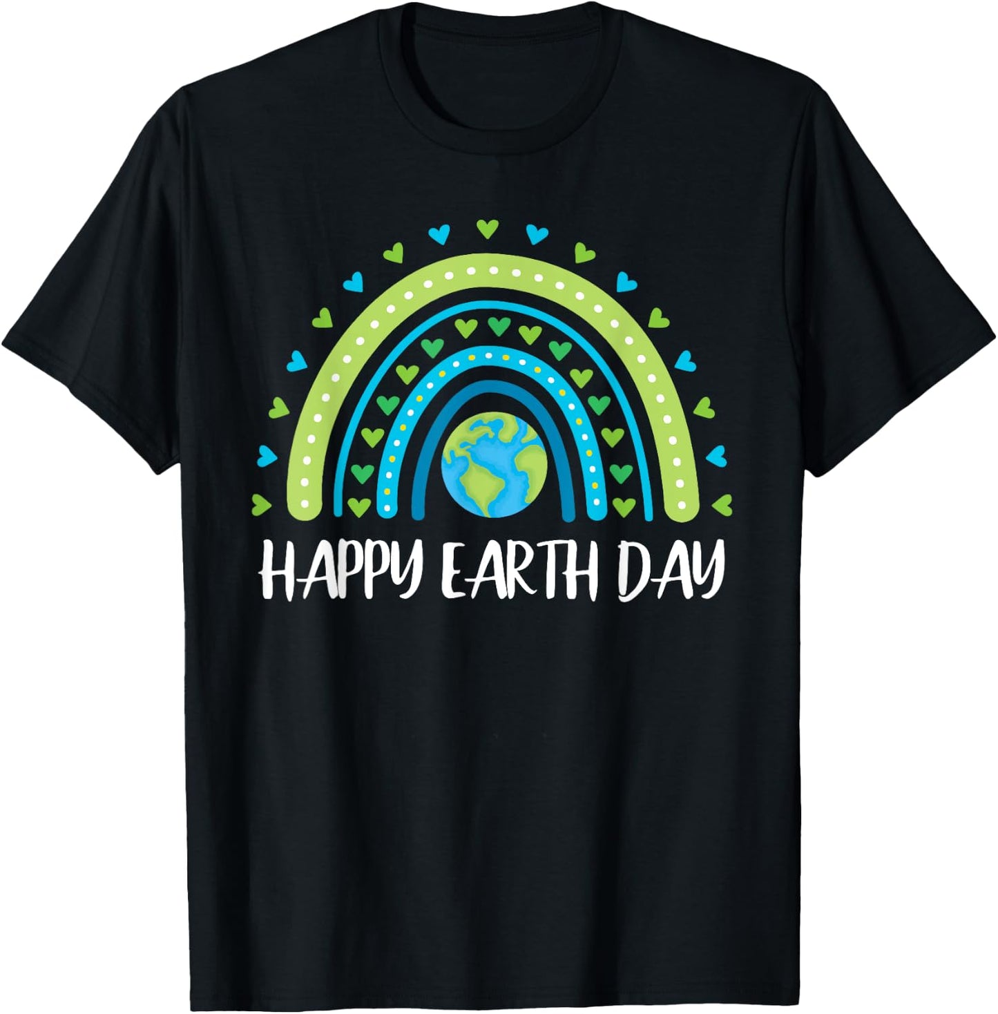 Happy Earth Day Rainbow Cute Earth Day girls T-Shirt - T-Shirt | Black