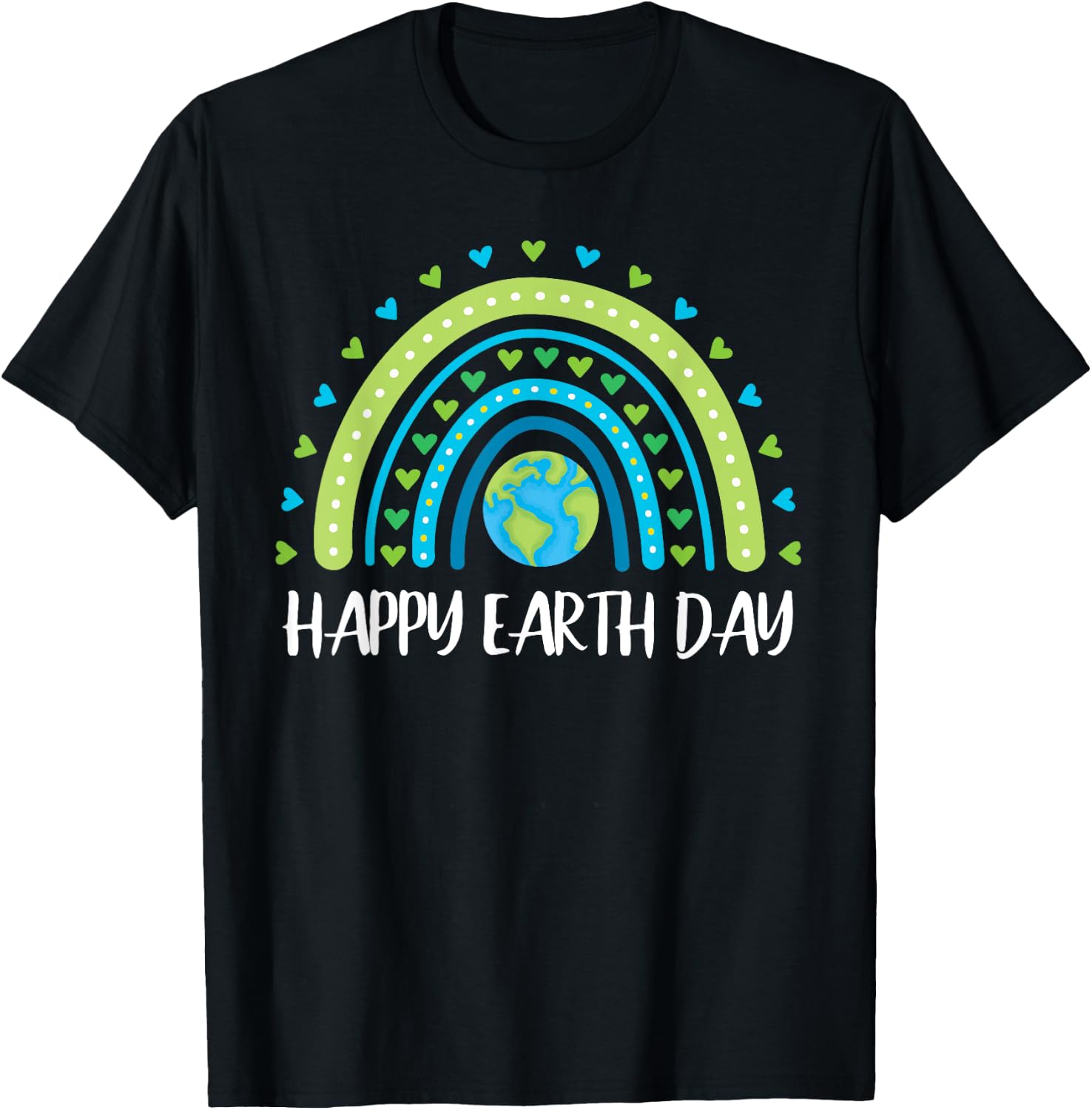 Happy Earth Day Rainbow Cute Earth Day girls T-Shirt - T-Shirt | Black