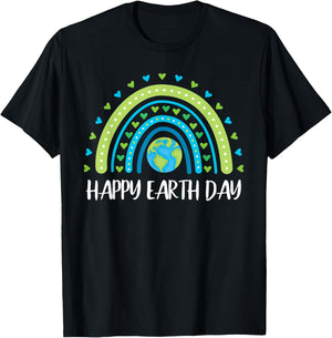 Happy Earth Day Rainbow Cute Earth Day girls T-Shirt - T-Shirt | Black