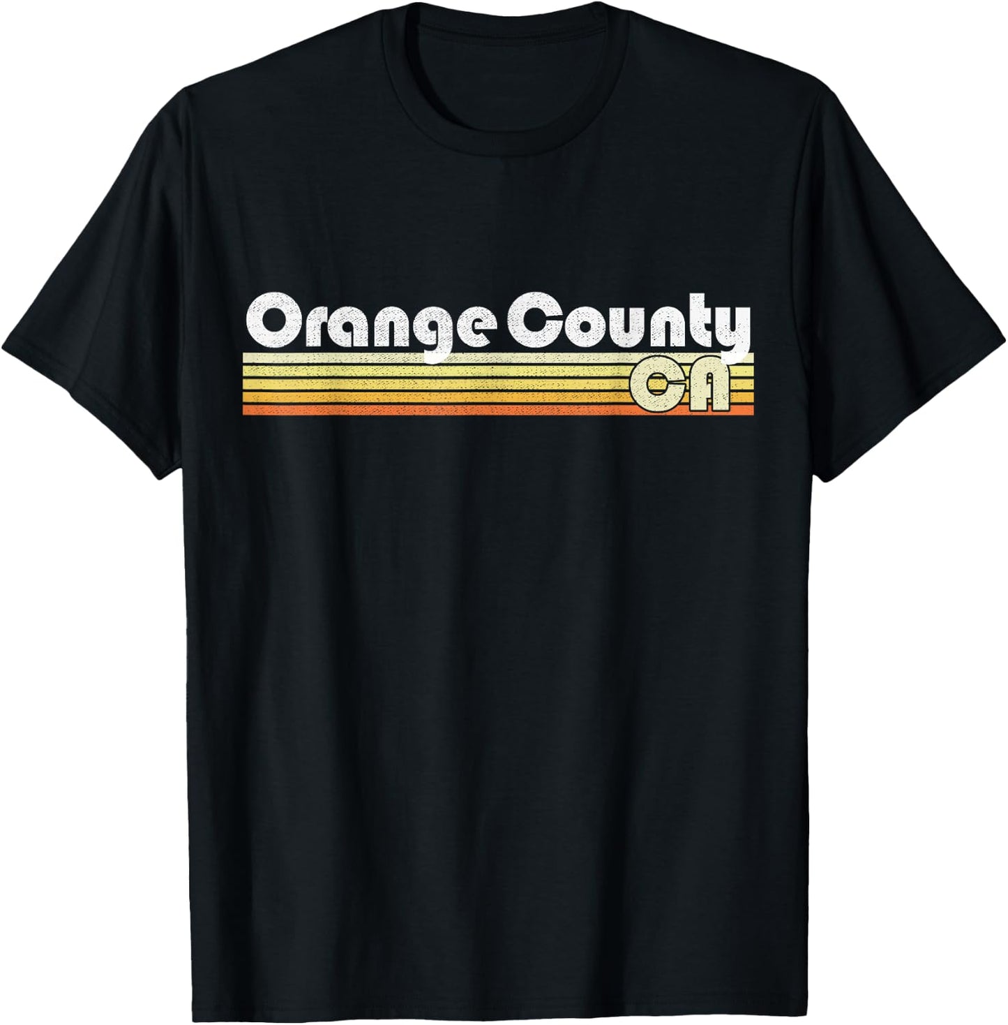 Orange County California Retro Style Vintage Pride 70s 80s T-Shirt - T-Shirt | Black