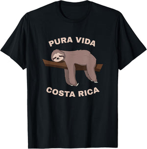 Pura Vida Costa Rica - Cool Costa Rica Sloth T-Shirt - T-Shirt | Black