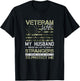 Veteran Wife Camo American Flag Cool Patriotic Women T-Shirt - T-Shirt | Black
