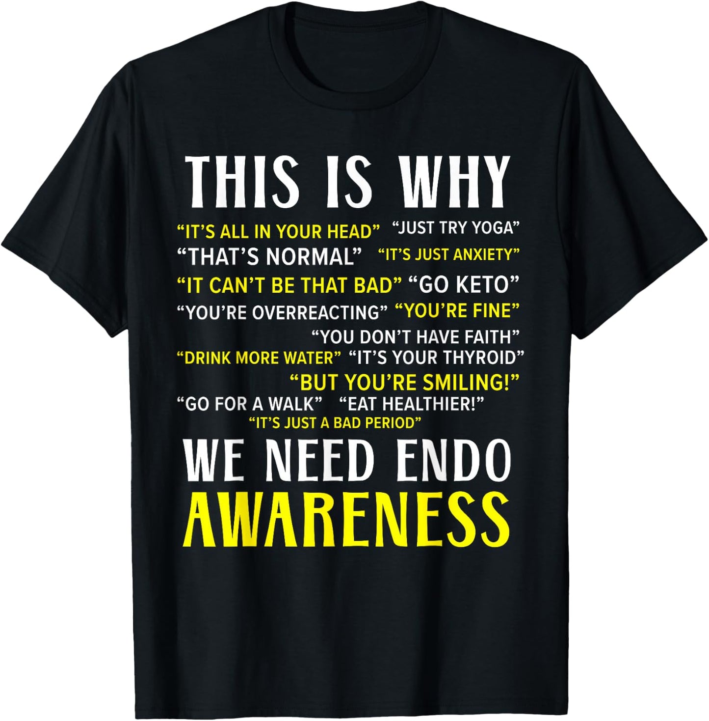 Endo Warrior Endometriosis Awareness Disease Small T-Shirt - T-Shirt | Black