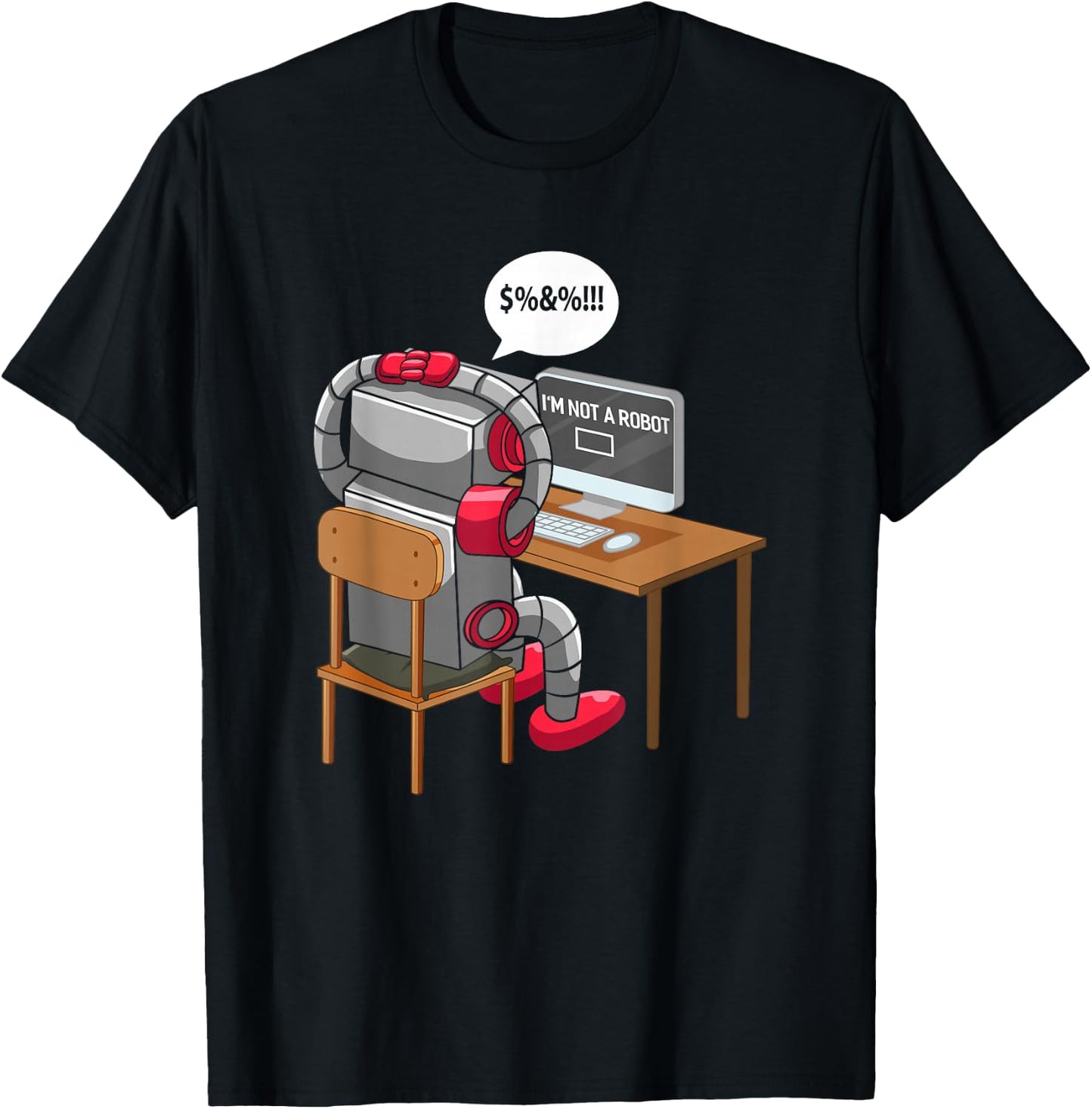 I'm Not A Robot Technology Funny Robotic Engineer Internet T-Shirt - T-Shirt | Black