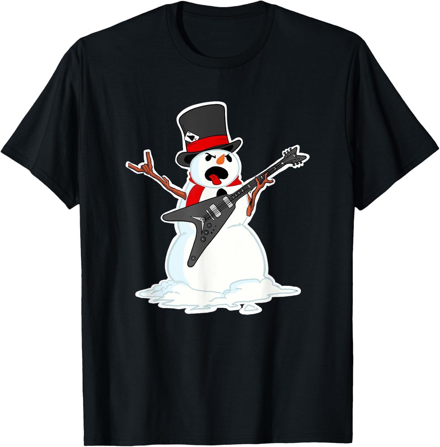 Metal Christmas Funny Heavy Metal Snowman T-Shirt - T-Shirt | Black