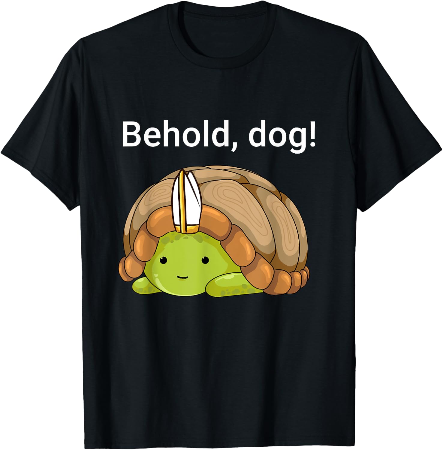 Behold Dog Funny Turtle Wearing A Priest Hat Women Girls Kids T-Shirt - T-Shirt | Black