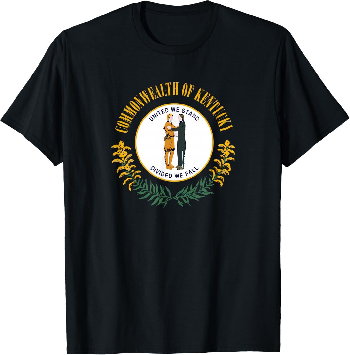 We Love USA State Flags Kentucky Flag , -Adults, Blue, Small, Short Sleeve, , Classic Fit, Cotton-Polyester Blend T-Shirt - T-Shirt | Black