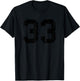 Distressed Number #33 Black Varsity Number T-Shirt - T-Shirt | Black